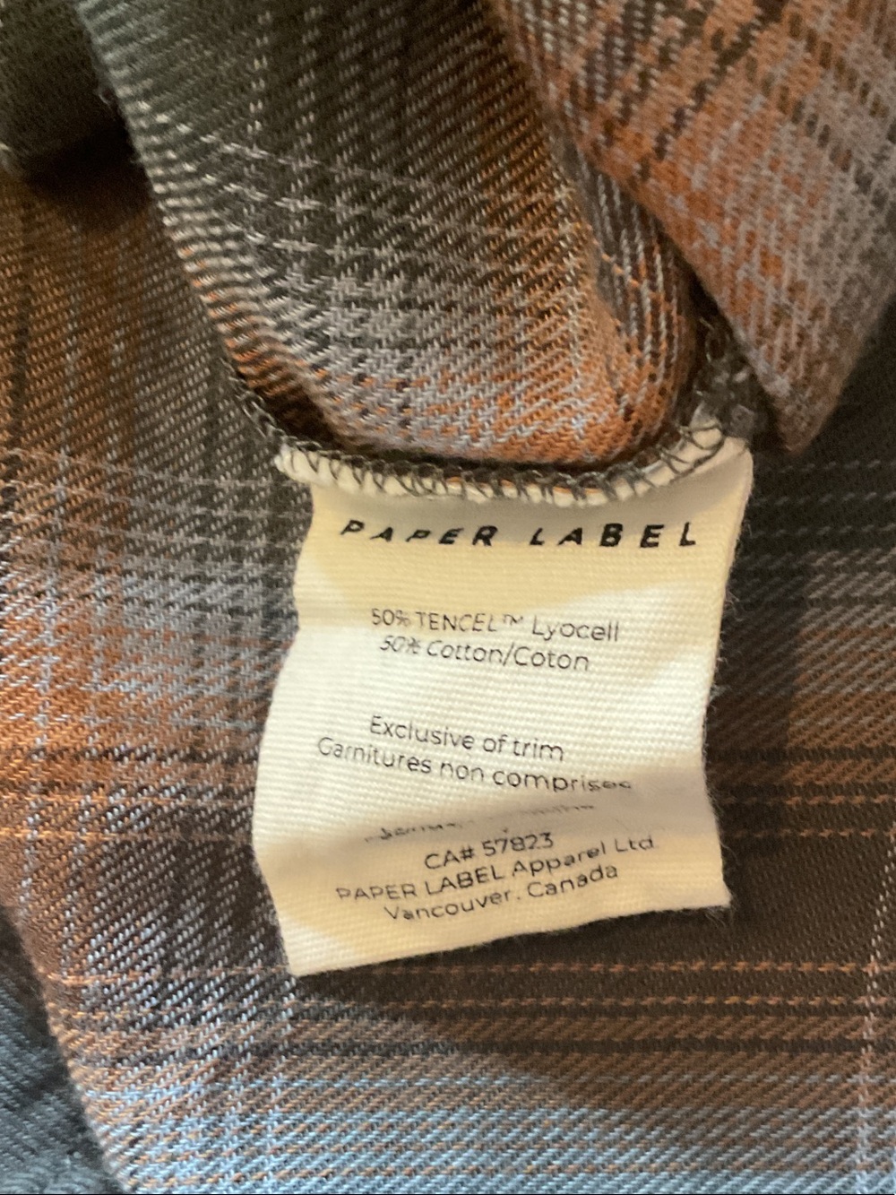 Anthropologie Paper Label Plaid Button-Up Shirt Teal Brown NWOT medium hi Lo - Picture 9 of 14